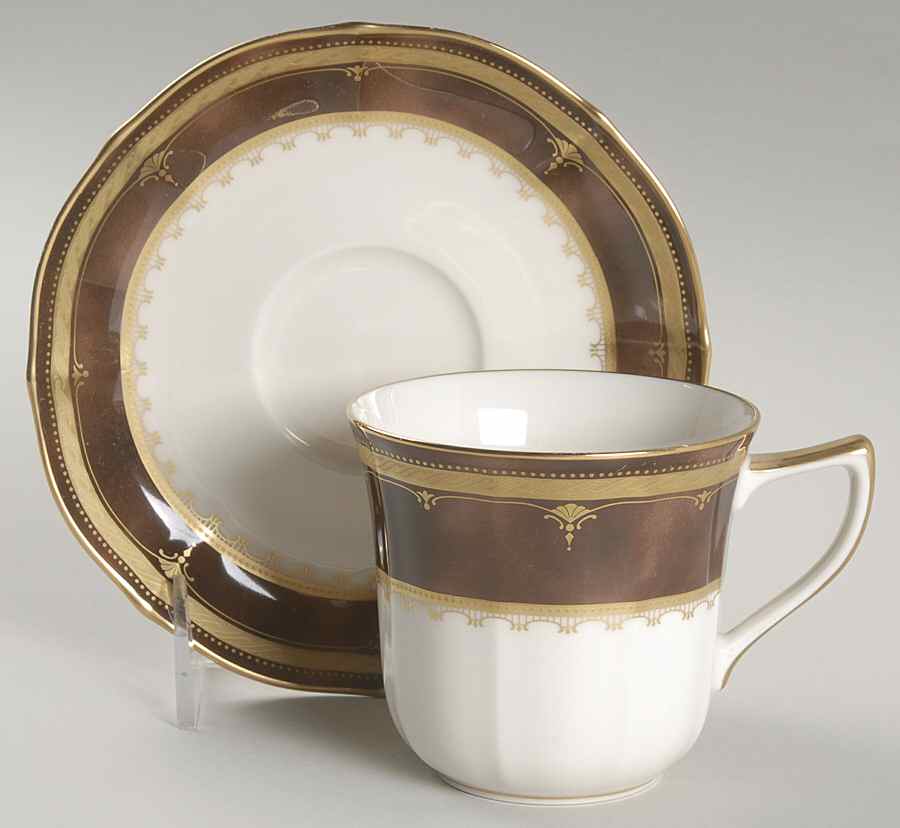 Solemn Amber Flat Cup & Saucer Set by Noritake-1