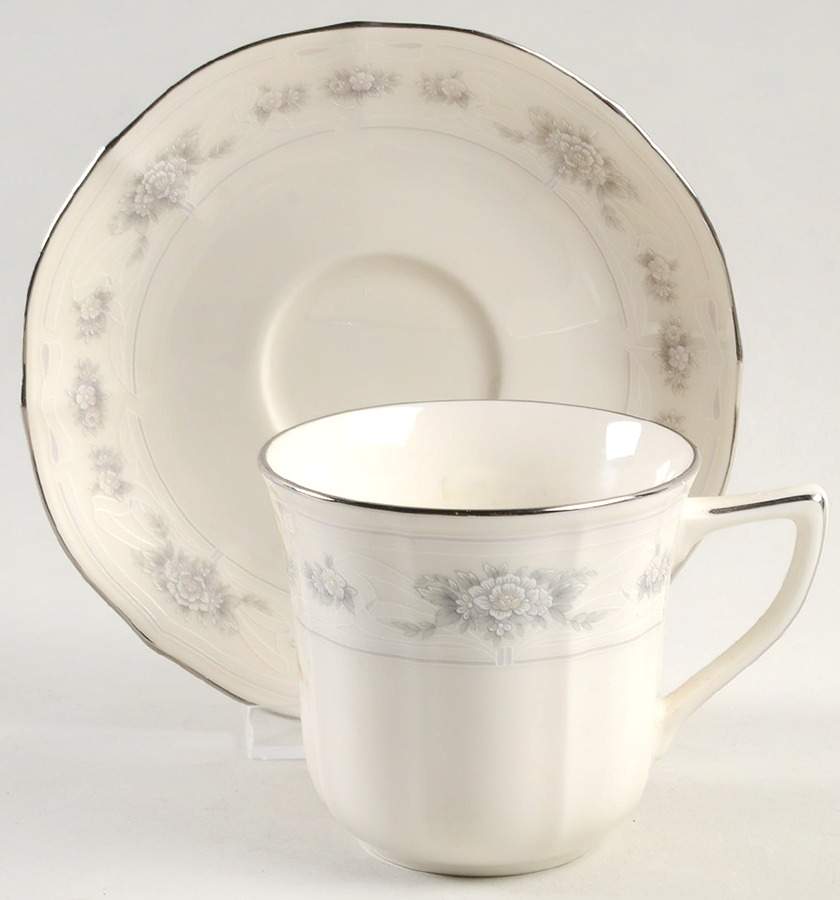 Southern Lace Flat Cup & Saucer Set by Noritake-1