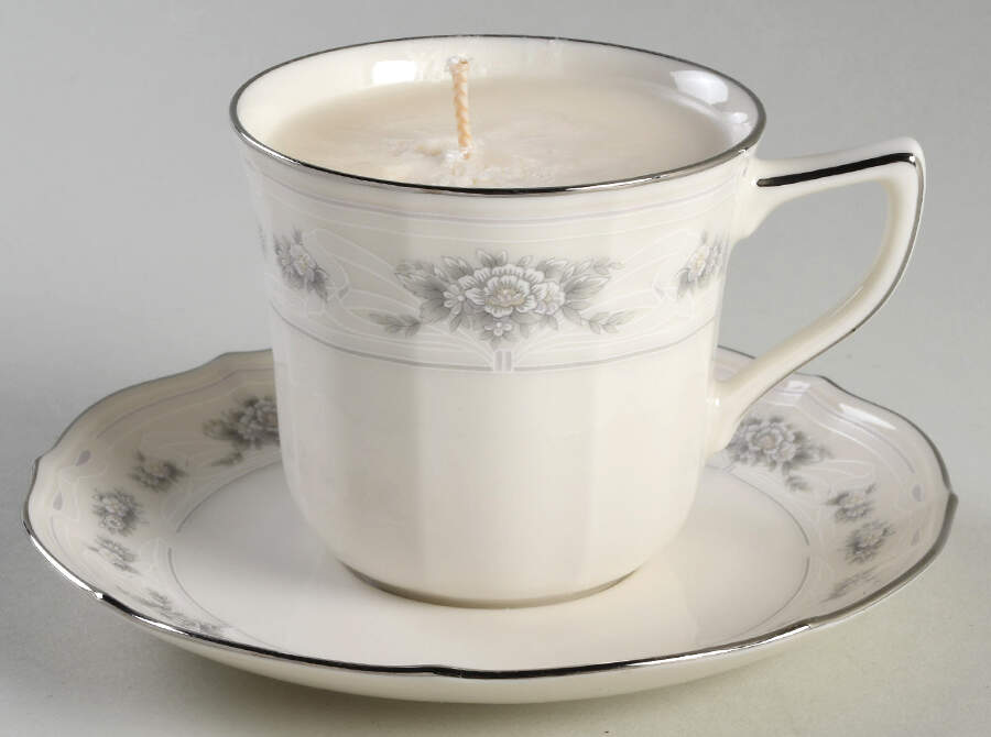 Southern Lace Scented Cup & Saucer Candle-Lavender  HC by Noritake-1