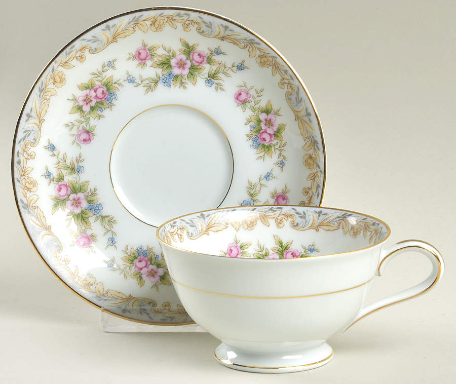 Somerset Footed Cup & Saucer Set by Noritake-1
