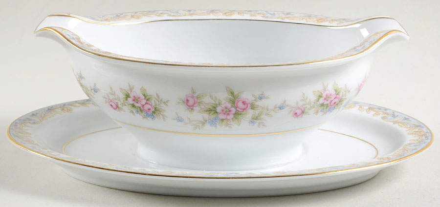 Somerset Gravy Boat with Attached Underplate by Noritake-1