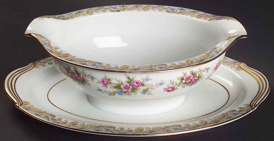 Somerset Gravy Boat with Attached Underplate by Noritake-1