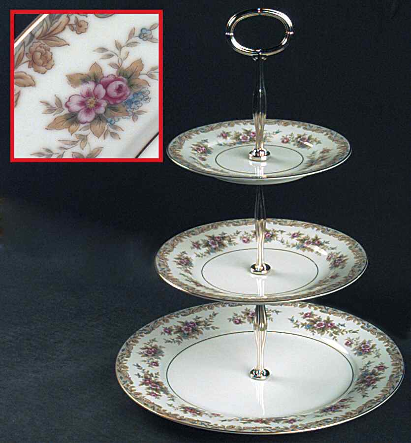 Somerset 13 7/8"-14 1/4" 3-Tiered Serving Tray(DP,SP,BB) HC by Noritake-1