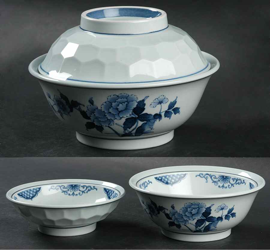Sometsuke Covered Soup has Cereal Base & Fruit Bowl Cover by Noritake-1