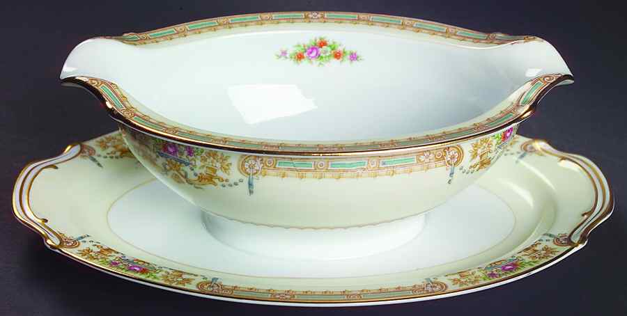 Sonoda Gravy Boat with Attached Underplate by Noritake-1