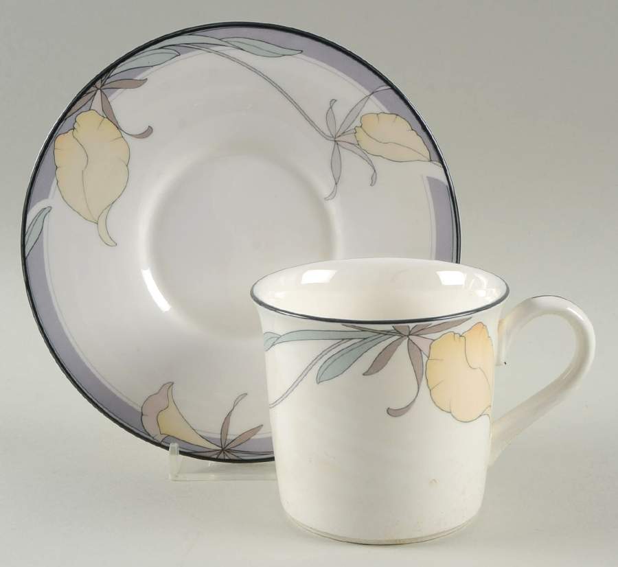 Society Orchid Flat Cup & Saucer Set by Noritake-1