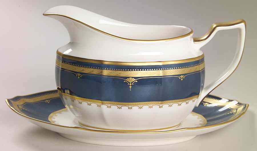 Solemn Sapphire Gravy Boat & Underplate by Noritake-1