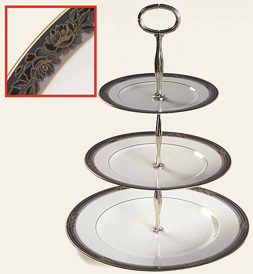 Spell Binder 13 7/8"-14 1/4" 3-Tiered Serving Tray(DP,SP,BB) HC by Noritake-1