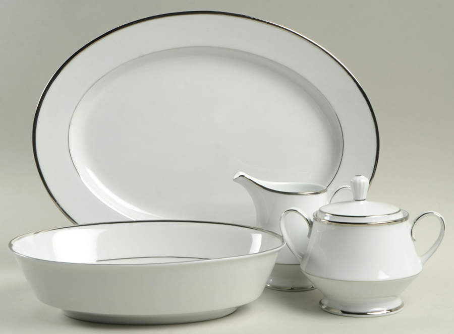 Spectrum (Platinum Rings) 5 Piece Hostess Set by Noritake-1