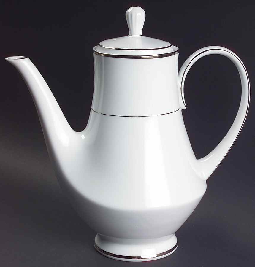 Spectrum (Platinum Rings) Coffee Pot & Lid by Noritake-1