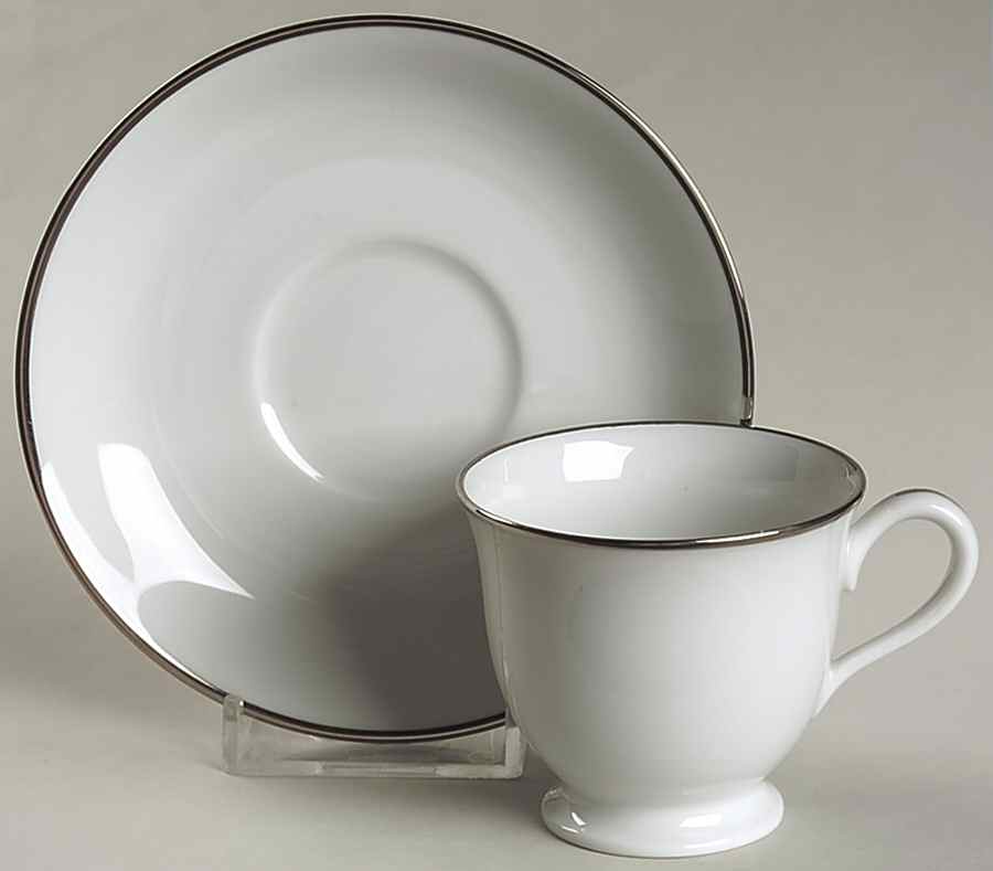 Spectrum (Platinum Rings) Footed Demitasse Cup & Saucer Set by Noritake-1