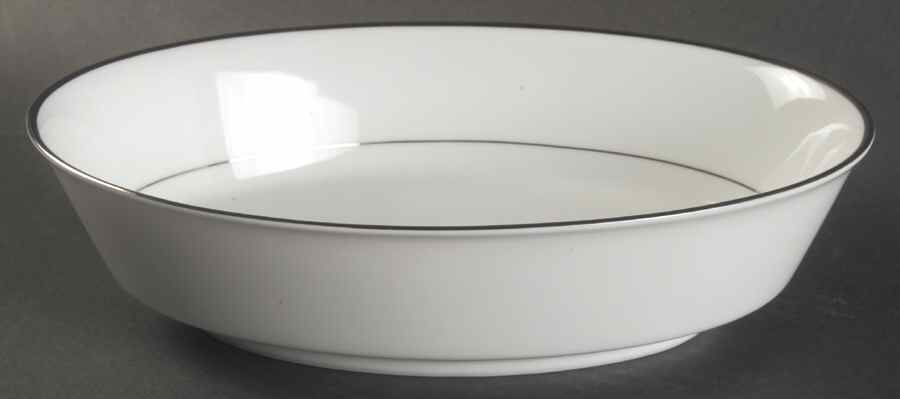Spectrum (Platinum Rings) 9" Oval Vegetable Bowl by Noritake-1