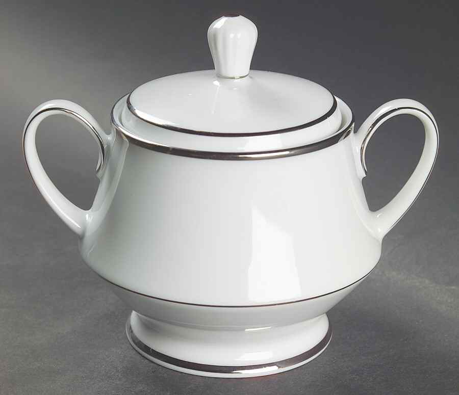 Spectrum (Platinum Rings) Sugar Bowl & Lid by Noritake-1