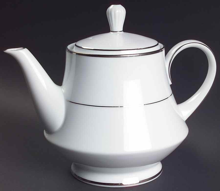 Spectrum (Platinum Rings) Teapot & Lid by Noritake-1