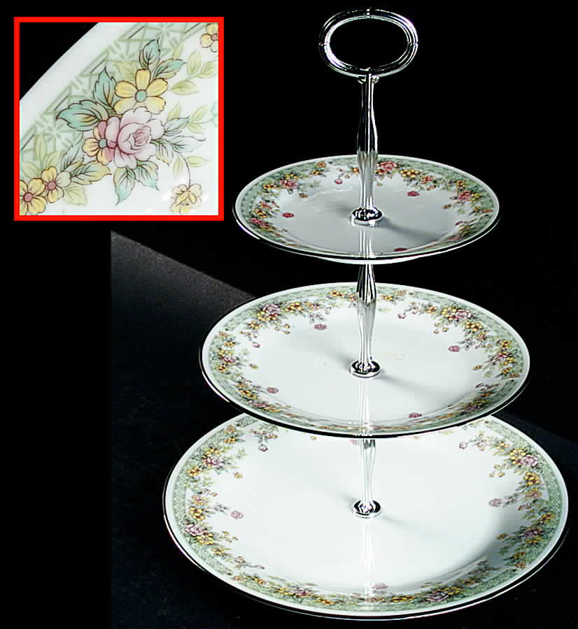 Spring Field 13 7/8"-14 1/4" 3-Tiered Serving Tray(DP,SP,BB) HC by Noritake-1