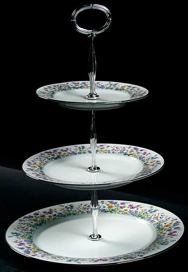 Spring Garden 13 7/8"-14 1/4" 3-Tiered Serving Tray(DP,SP,BB) HC by Noritake-1