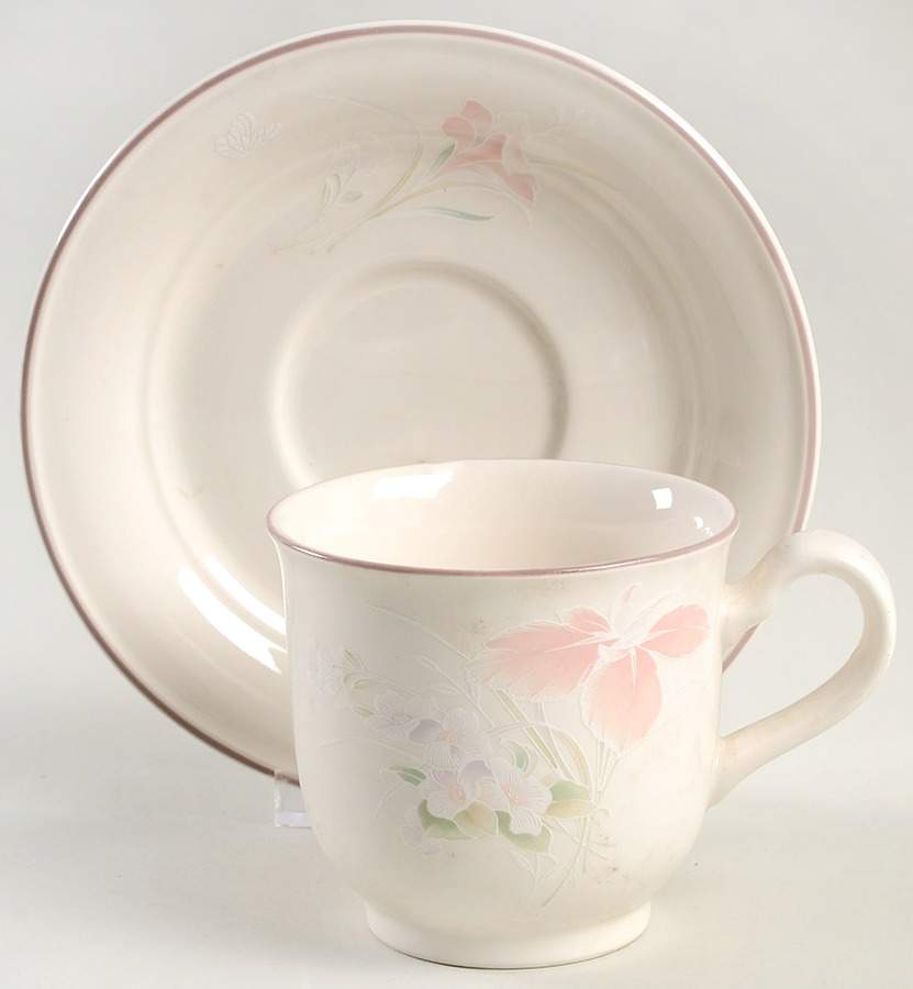 Spring Orchid Footed Cup & Saucer Set by Noritake-1