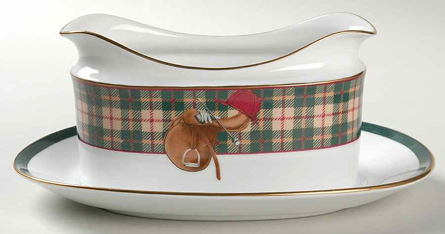 Sports Page Gravy Boat with Attached Underplate by Noritake-1