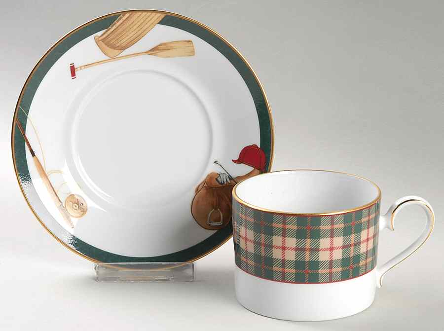 Sports Page Flat Cup & Saucer Set by Noritake-1