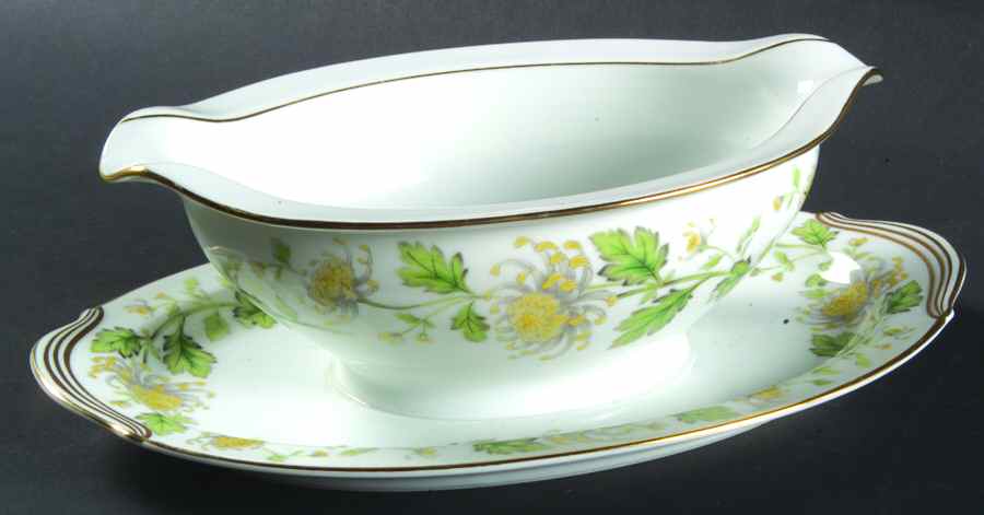 Stanford Gravy Boat with Attached Underplate by Noritake-1