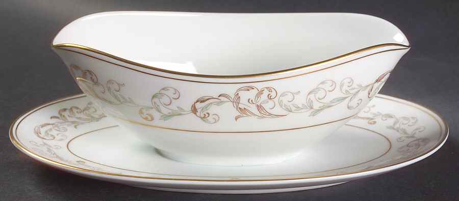 Stanwyck Gravy Boat with Attached Underplate by Noritake-1