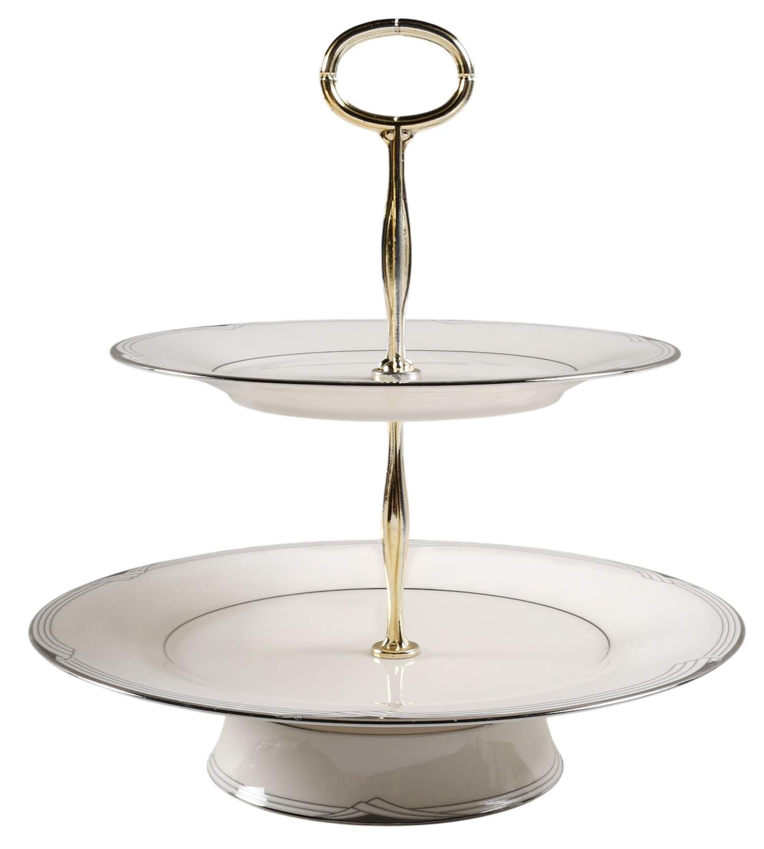 Sterling Cove 11 1/4"  2 Tier Footed Serving Tray (DP,SP,FR) HC by Noritake-1