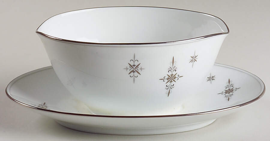 Stella Gravy Boat with Attached Underplate by Noritake-1