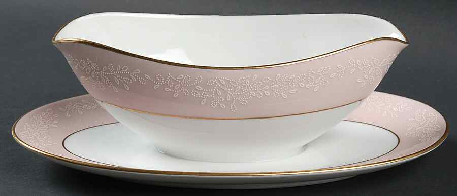 Stratford Gravy Boat with Attached Underplate by Noritake-1