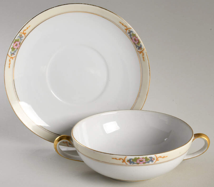Strathmore Flat Cream Soup Bowl & Saucer Set by Noritake-1