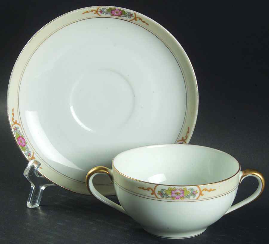 Strathmore Flat Bouillon Cup & Saucer by Noritake-1