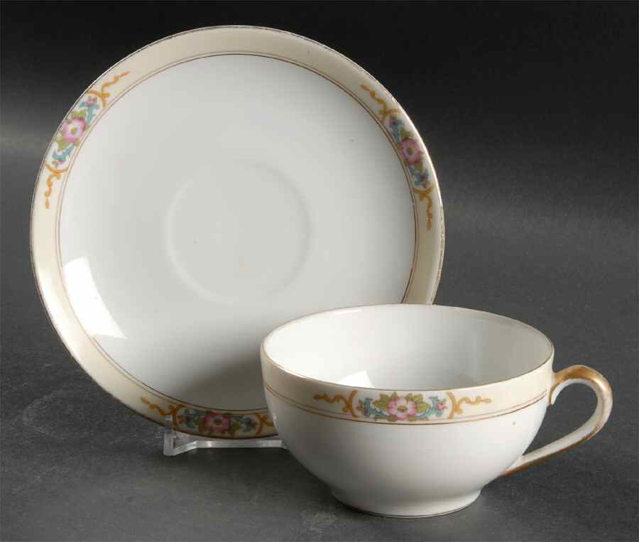 Strathmore Flat Cup & Saucer Set by Noritake-1