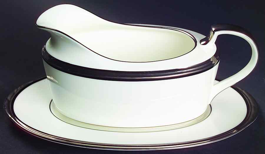 Sterling Tribute Gravy Boat & Underplate (Relish/Butter) by Noritake-1