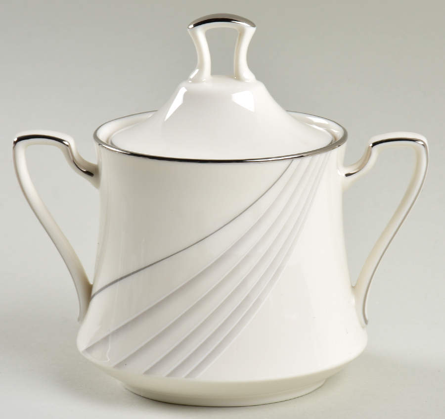 Sterling Tide Sugar Bowl & Lid by Noritake-1