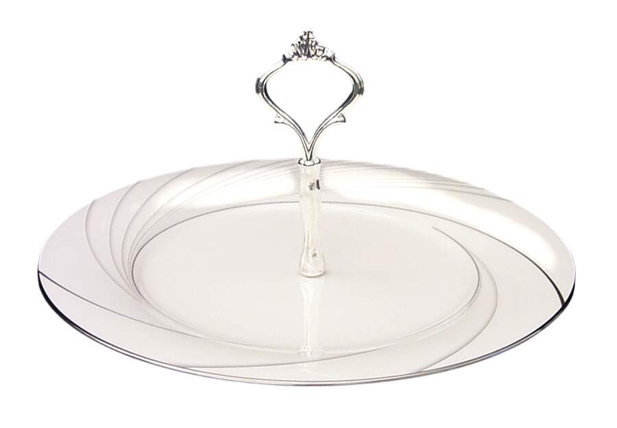Sterling Tide Round Serving Plate with Handle (DP) by Noritake-1