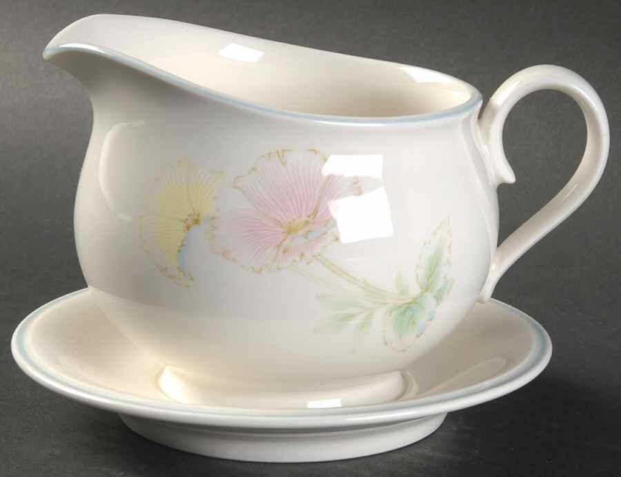 Summer Blossom Gravy Boat with Attached Underplate by Noritake-1