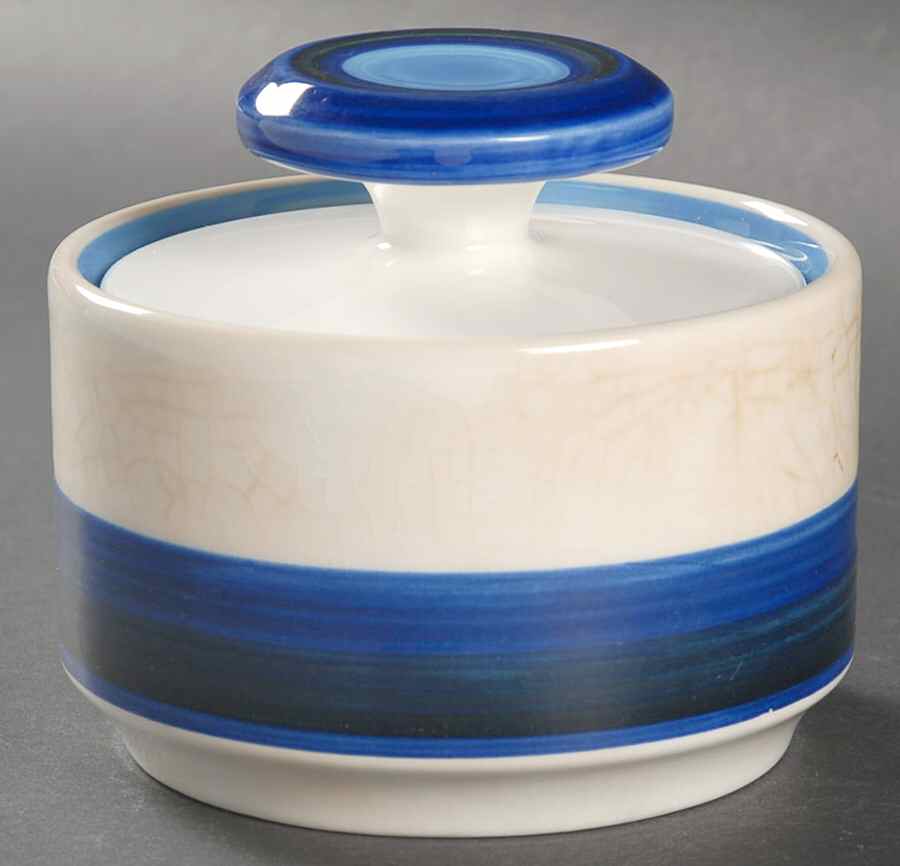 Surf Blue Sugar Bowl & Lid by Noritake-1