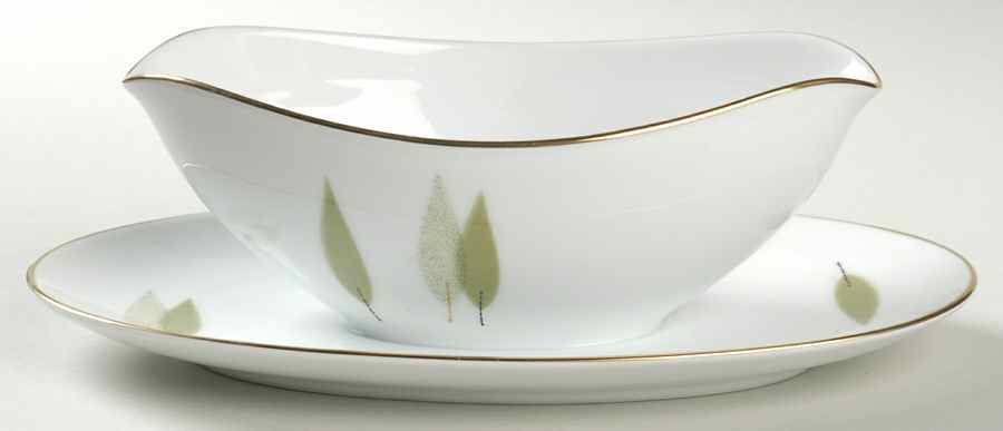 Sugi Gravy Boat with Attached Underplate by Noritake-1