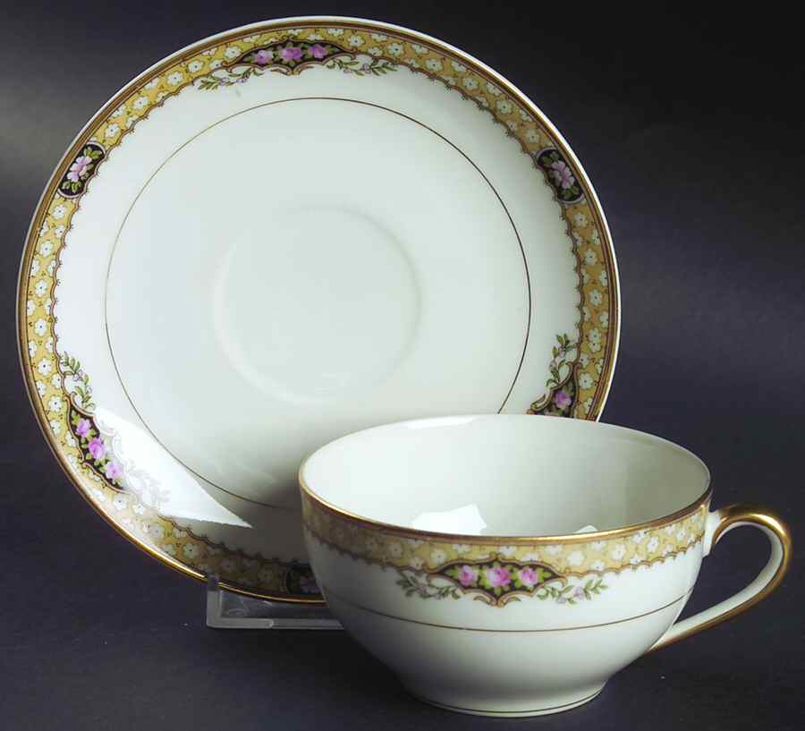 Sultana Flat Cup & Saucer Set by Noritake-1
