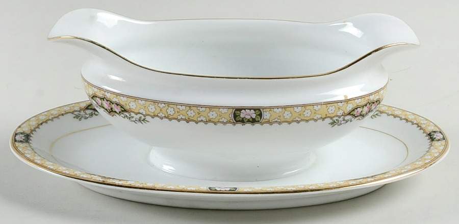 Sultana Gravy Boat with Attached Underplate by Noritake-1