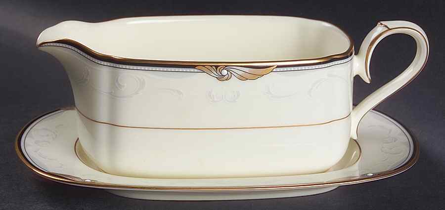 Sunswept Gravy Boat & Underplate (Relish/Butter) by Noritake-1