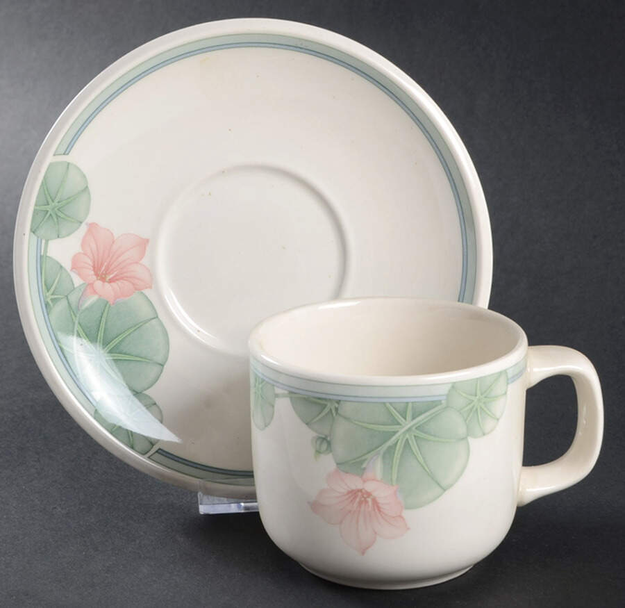 Summer Rain Flat Cup & Saucer Set by Noritake-1