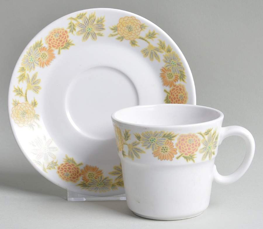 Sunny Side Flat Cup & Saucer Set by Noritake-1