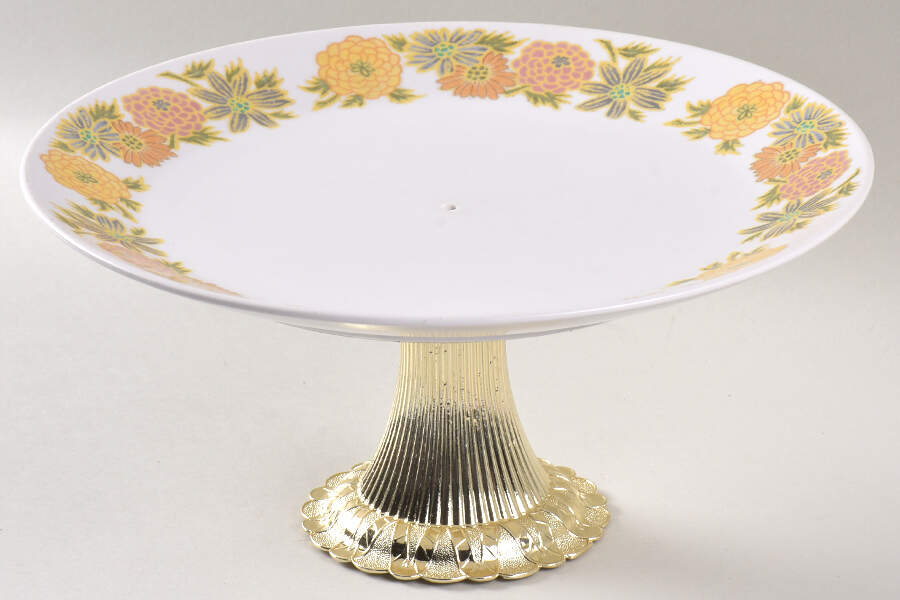 Sunny Side Cake Stand with 4"-5" Metal Pedestal  Hc by Noritake-1