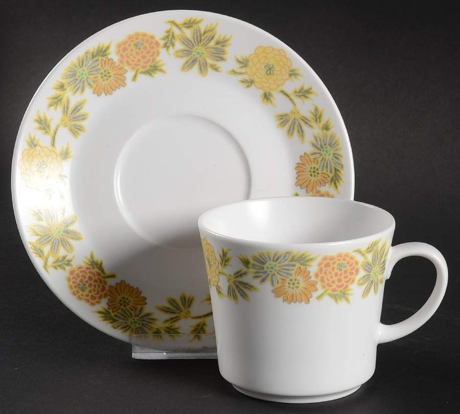 Sunny Side Flat Cup & Saucer Set by Noritake-1
