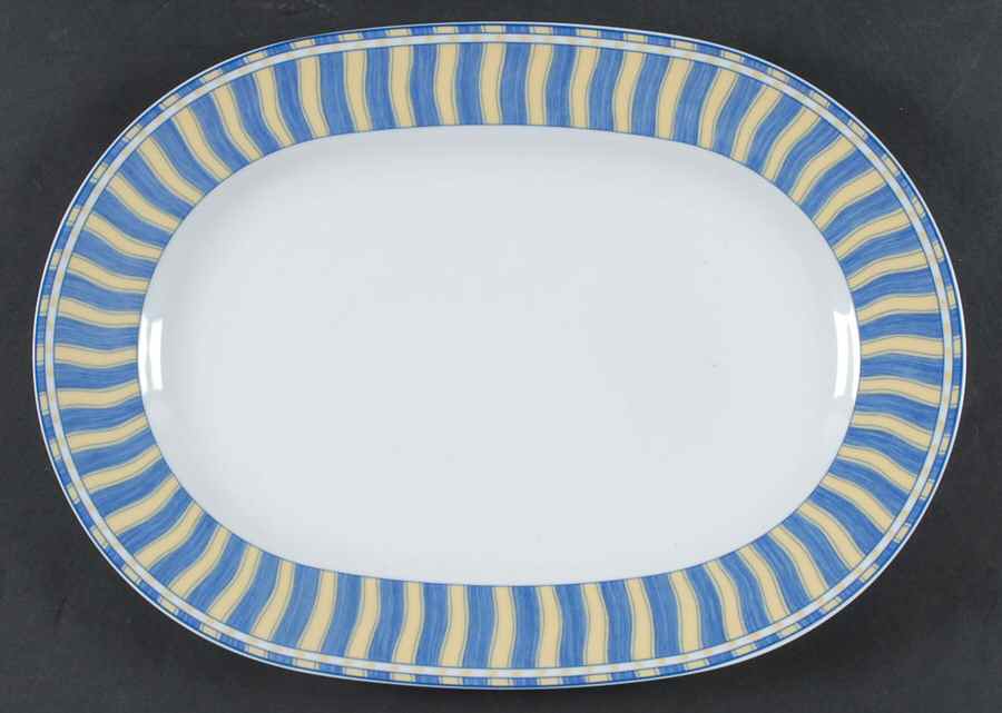 Summer Waves 14" Oval Serving Platter by Noritake-1
