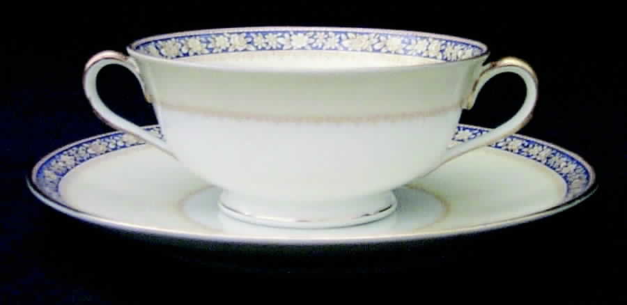 Swansea Footed Cream Soup Bowl & Saucer Set by Noritake-1