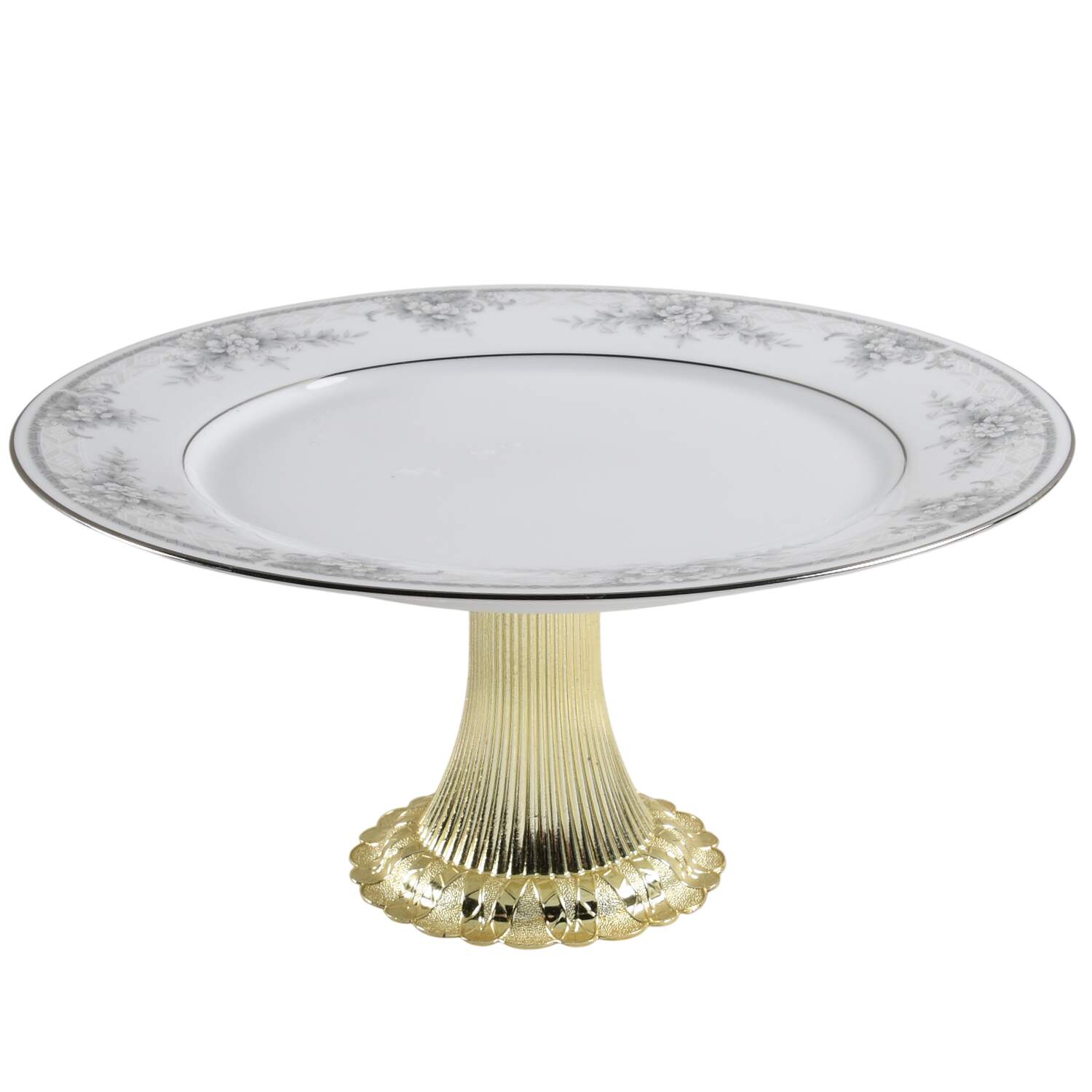 Sweet Leilani Cake Stand with 4"-5" Metal Pedestal  Hc by Noritake-1