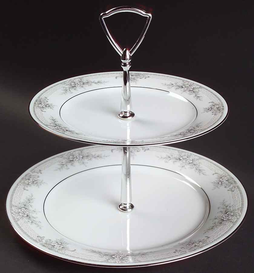 Sweet Leilani 2 Tiered Serving Tray (Dinner & Salad Plate) by Noritake-1