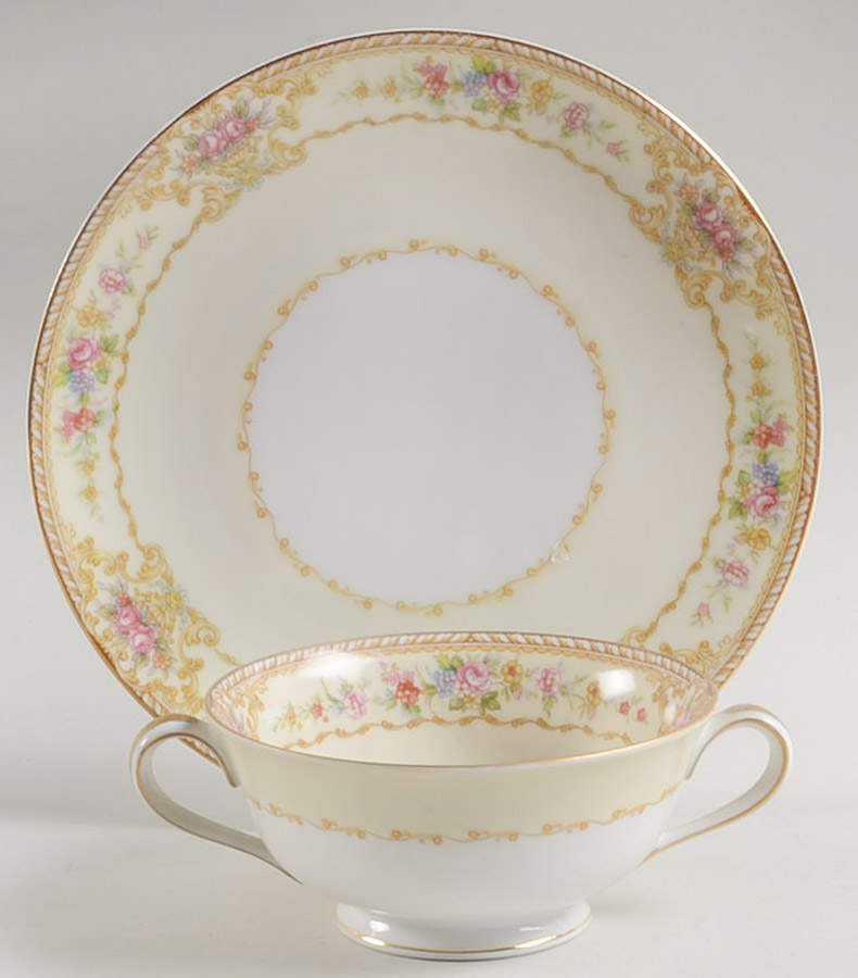 Symphony Footed Cream Soup Bowl & Saucer Set by Noritake-1