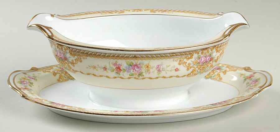 Symphony Gravy Boat with Attached Underplate by Noritake-1